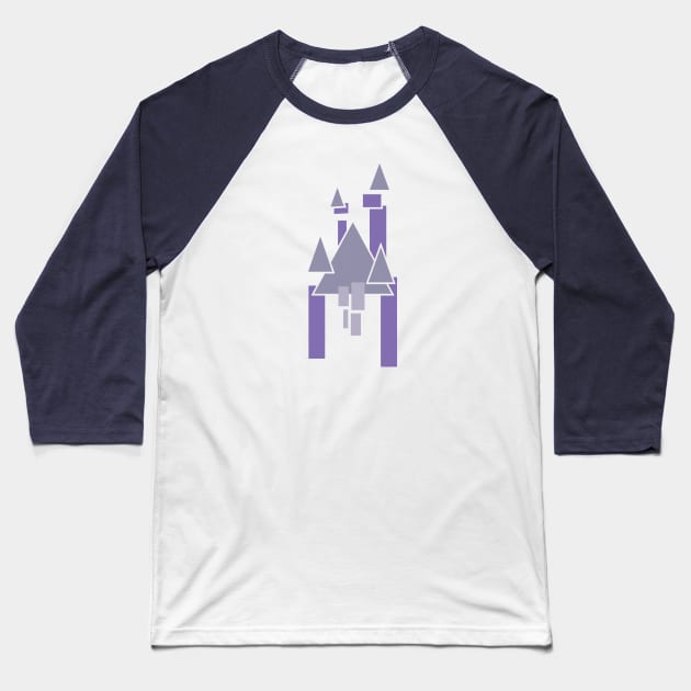 Castle Geometric Purple Baseball T-Shirt by Heyday Threads